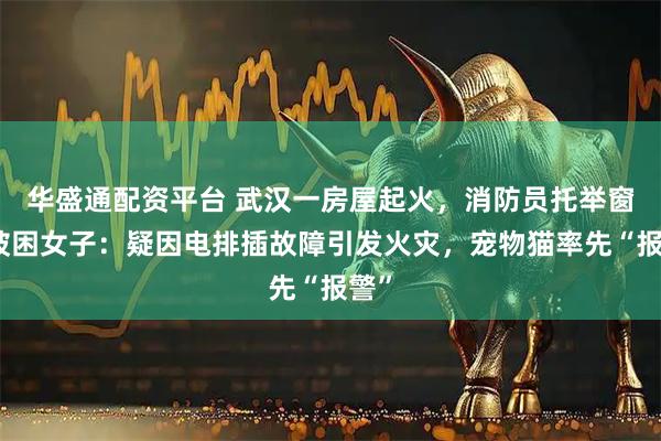 华盛通配资平台 武汉一房屋起火，消防员托举窗外被困女子：疑因电排插故障引发火灾，宠物猫率先“报警”